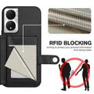 For Honor X7b / Play 8T 5G Button Card Bag RFID Anti-theft Phone Case(Black) - 3