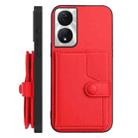 For Honor X7b / Play 8T 5G Button Card Bag RFID Anti-theft Phone Case(Red) - 2