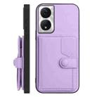 For Honor X7b / Play 8T 5G Button Card Bag RFID Anti-theft Phone Case(Purple) - 2