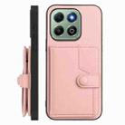 For Honor X6b Button Card Bag RFID Anti-theft Phone Case(Pink) - 2