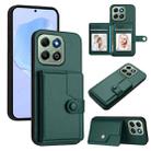 For Honor X6b Button Card Bag RFID Anti-theft Phone Case(Green) - 1