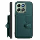 For Honor X6b Button Card Bag RFID Anti-theft Phone Case(Green) - 2