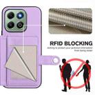 For Honor X6b Button Card Bag RFID Anti-theft Phone Case(Purple) - 3