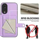 For Honor 90 Button Card Bag RFID Anti-theft Phone Case(Purple) - 3