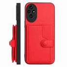 For Honor 200 Button Card Bag RFID Anti-theft Phone Case(Red) - 2