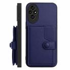 For Honor 200 Button Card Bag RFID Anti-theft Phone Case(Blue) - 2