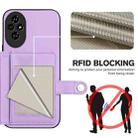 For Honor 200 Button Card Bag RFID Anti-theft Phone Case(Purple) - 3