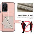 For Honor 200 Lite 5G Button Card Bag RFID Anti-theft Phone Case(Pink) - 3