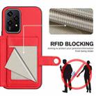 For Honor 200 Lite 5G Button Card Bag RFID Anti-theft Phone Case(Red) - 3