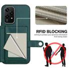 For Honor 200 Lite 5G Button Card Bag RFID Anti-theft Phone Case(Green) - 3