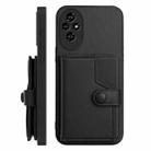 For Honor 200 Pro Button Card Bag RFID Anti-theft Phone Case(Black) - 2