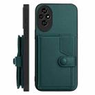 For Honor 200 Pro Button Card Bag RFID Anti-theft Phone Case(Green) - 2