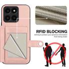 For Honor X6a Global Button Card Bag RFID Anti-theft Phone Case(Pink) - 3