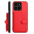 For Honor X6a Global Button Card Bag RFID Anti-theft Phone Case(Red) - 2