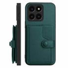 For Honor X6a Global Button Card Bag RFID Anti-theft Phone Case(Green) - 2