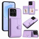 For Honor X6a Global Button Card Bag RFID Anti-theft Phone Case(Purple) - 1