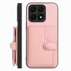 For Honor X8a Button Card Bag RFID Anti-theft Phone Case(Pink) - 2