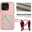 For Honor X8a Button Card Bag RFID Anti-theft Phone Case(Pink) - 3