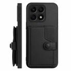 For Honor X8a Button Card Bag RFID Anti-theft Phone Case(Black) - 2