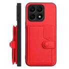 For Honor X8a Button Card Bag RFID Anti-theft Phone Case(Red) - 2