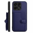 For Honor X8a Button Card Bag RFID Anti-theft Phone Case(Blue) - 2