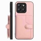 For Honor X8b Global Button Card Bag RFID Anti-theft Phone Case(Pink) - 2