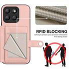 For Honor X8b Global Button Card Bag RFID Anti-theft Phone Case(Pink) - 3