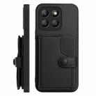 For Honor X8b Global Button Card Bag RFID Anti-theft Phone Case(Black) - 2