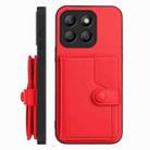 For Honor X8b Global Button Card Bag RFID Anti-theft Phone Case(Red) - 2