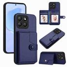 For Honor X8b Global Button Card Bag RFID Anti-theft Phone Case(Blue) - 1