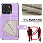 For Honor X8b Global Button Card Bag RFID Anti-theft Phone Case(Purple) - 3