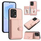 For Honor X7a / Play7T Button Card Bag RFID Anti-theft Phone Case(Pink) - 1