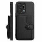 For Honor X7a / Play7T Button Card Bag RFID Anti-theft Phone Case(Black) - 2