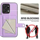 For Honor X7a / Play7T Button Card Bag RFID Anti-theft Phone Case(Purple) - 3