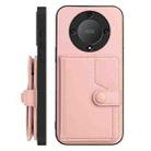 For Honor X9a / Magic5 Lite Button Card Bag RFID Anti-theft Phone Case(Pink) - 2