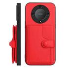 For Honor X9a / Magic5 Lite Button Card Bag RFID Anti-theft Phone Case(Red) - 2