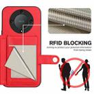 For Honor X9a / Magic5 Lite Button Card Bag RFID Anti-theft Phone Case(Red) - 3