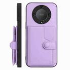 For Honor X9a / Magic5 Lite Button Card Bag RFID Anti-theft Phone Case(Purple) - 2