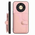 For Honor X9b / Magic6 Lite 5G Button Card Bag RFID Anti-theft Phone Case(Pink) - 2