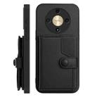 For Honor X9b / Magic6 Lite 5G Button Card Bag RFID Anti-theft Phone Case(Black) - 2