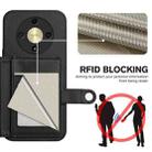 For Honor X9b / Magic6 Lite 5G Button Card Bag RFID Anti-theft Phone Case(Black) - 3