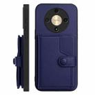 For Honor X9b / Magic6 Lite 5G Button Card Bag RFID Anti-theft Phone Case(Blue) - 2