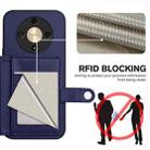 For Honor X9b / Magic6 Lite 5G Button Card Bag RFID Anti-theft Phone Case(Blue) - 3