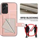 For Honor X50i Button Card Bag RFID Anti-theft Phone Case(Pink) - 3