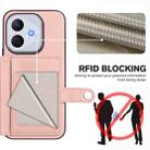 For Honor 400 Lite / X70i Button Card Bag RFID Anti-theft Phone Case(Pink) - 3