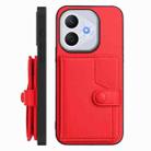 For Honor 400 Lite / X70i Button Card Bag RFID Anti-theft Phone Case(Red) - 2