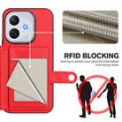 For Honor 400 Lite / X70i Button Card Bag RFID Anti-theft Phone Case(Red) - 3