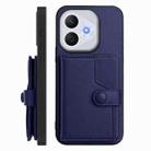 For Honor 400 Lite / X70i Button Card Bag RFID Anti-theft Phone Case(Blue) - 2