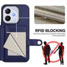 For Honor 400 Lite / X70i Button Card Bag RFID Anti-theft Phone Case(Blue) - 3