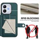 For Honor 400 Lite / X70i Button Card Bag RFID Anti-theft Phone Case(Green) - 3